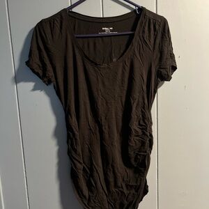 Motherhood Maternity Black Short Sleeve Ruched T-Shirt